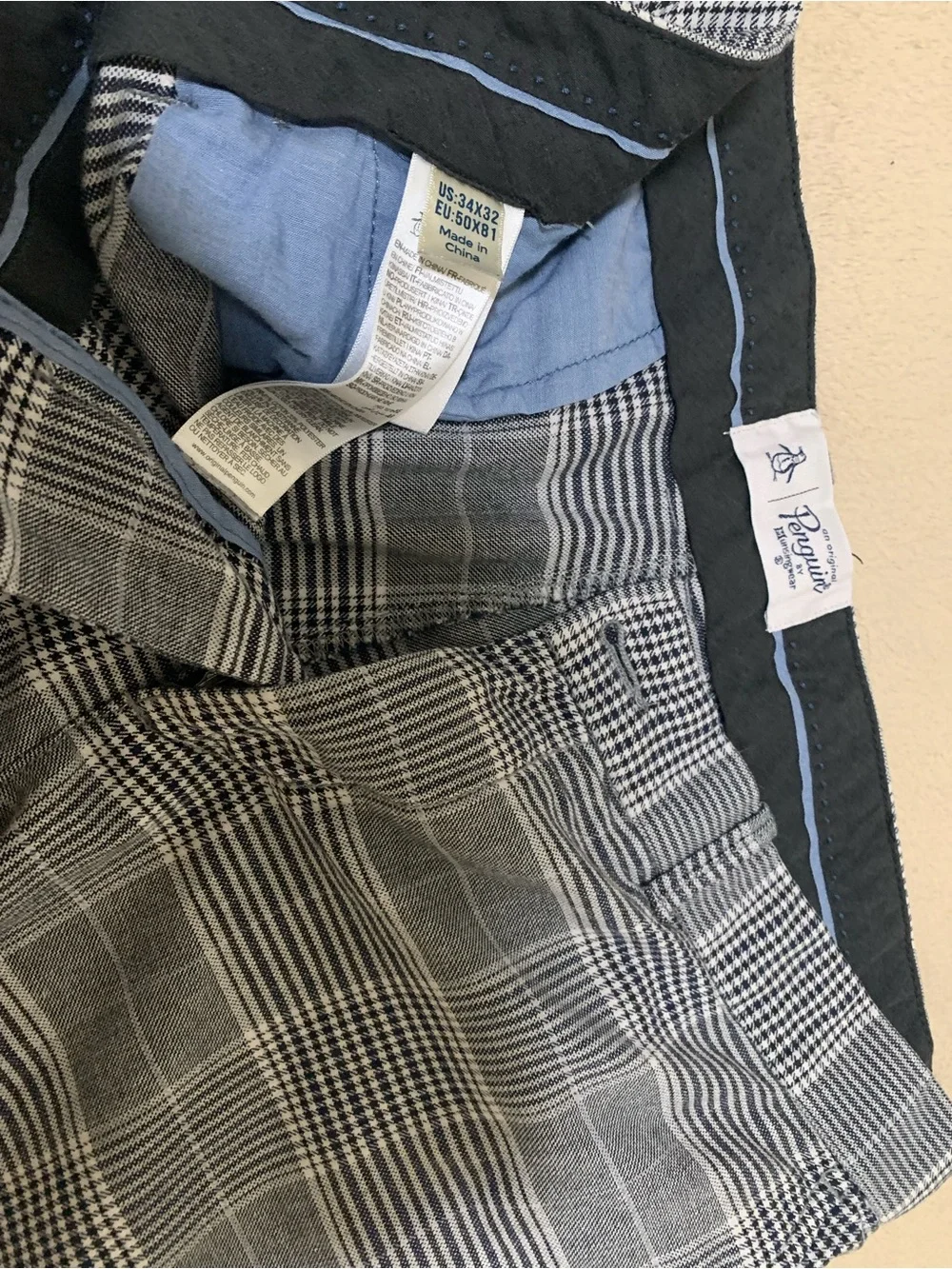 Penguin by Munsingwear Men's Plaid Dress Pants - Black & Gray